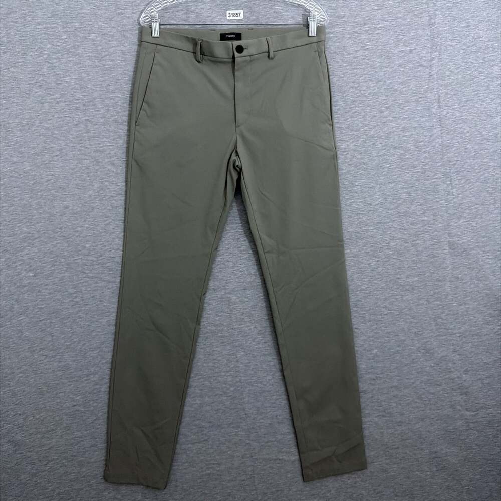 Theory Zaine SW Neoteric Mens 31 Sage Brown Stretch Chino Pants